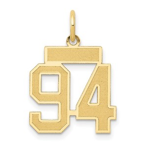 Black Bow Jewelry 14k Yellow Gold, Jersey Collection, Small Number 94 Pendant - 1 of 4
