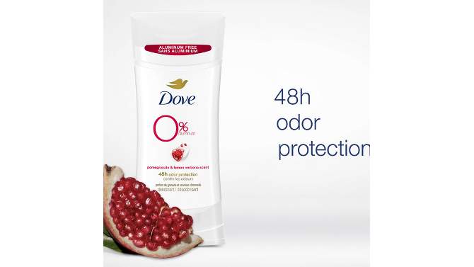 Dove Beauty 0% Aluminum Pomegranate &#38; Lemon Verbena Women&#39;s Deodorant Stick - 2.6oz, 2 of 9, play video