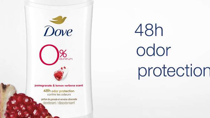 Dove Beauty 0% Aluminum Pomegranate &#38; Lemon Verbena Women&#39;s Deodorant Stick - 2.6oz, 2 of 9, play video