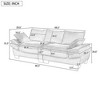 Modern Curved Sofa, Back Upholstered Couch with 2 Decorative Throw Pillows, Corduroy Fabric Couch for Living Room, Bedroom , Apartment - 4 of 4