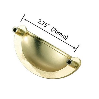 Brushed Gold Modern Cup Pull with Mounting Hardware