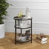 22' Triple Shelf  Metal Side Table in Black - Henn&Hart - 3 of 4