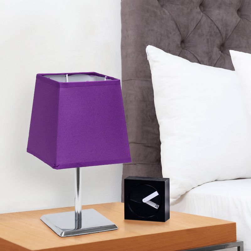  Mini Table Lamp with Squared Empire Fabric Shade - Simple Designs, 4 of 7
