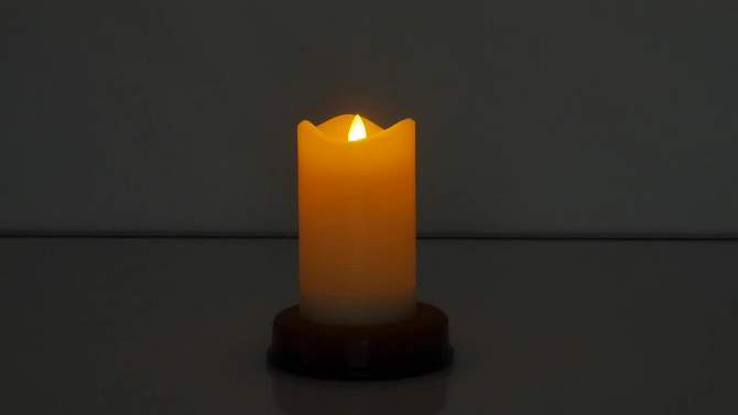 5&#34; x 3&#34; LED Flickering Flame Candle Cream - Threshold&#8482;, 2 of 8, play video