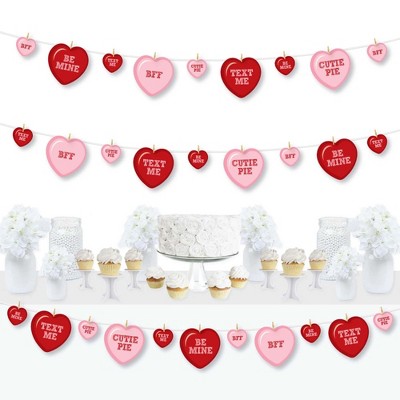 Valentine Conversation Heart Cutouts, Party Decor, 5 Pieces