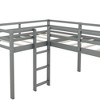 CAVINAS Twin Size Loft Bed L-Shaped Modern Wooden Bed Frame with Slide, Guardrail and Ladder for Bedroom - 4 of 4