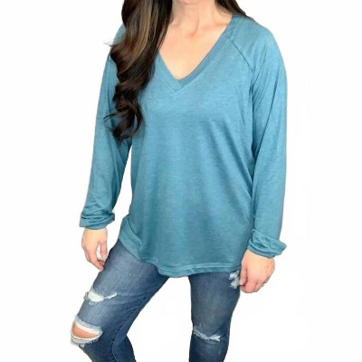 Women's Solid V-neck Top - Shirley Stone