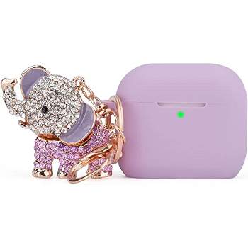 Worryfree Gadgets Case Compatible with Airpods 3 Case Cover Soft Silicone Protective Case for Airpods Case with Bling Elephant Keychain