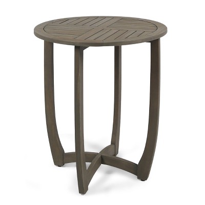 Vynxaria Outdoor  27.5" WOOD TABLE All Weather small Coffee Table for Garden Yard Patio Deck Balcony Shed Front Porch