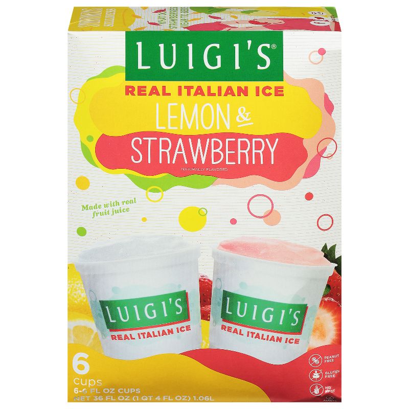 Luigi&#39;s Lemon and Strawberry Real Italian Ice - 6ct, 2 of 6