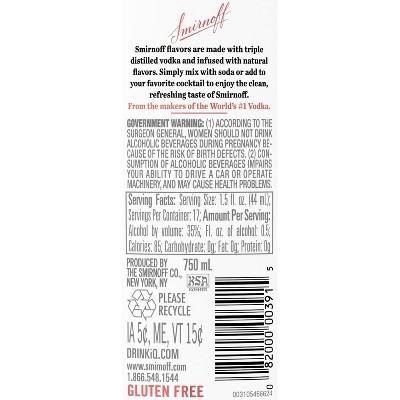Smirnoff Citrus Flavored Vodka - 750ml Bottle