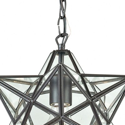 Bronze Star-Shaped Mini Pendant with Clear Glass