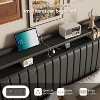 Queen Floating Bed Frame with LED Lights & Charging Station, 50" Tall Headboard Bed,  Upholstered PU Leather Platform Bed Frame - 4 of 4