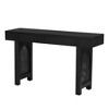 VYNXARIA Console Table with Rattan Accent,Natural Wood Finish Entryway Table with Storage Drawers, Stylish Rustic Sofa Table(Antique Black) - 3 of 4