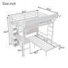 Full over Twin Bunk Bed with Desk & Bookshelves & LED & Usb Port Design,Detachable/Easy Assembly/No Box Spring Needed - 4 of 4