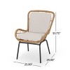Outdoor Lounge Chairs with Cushions Set of 2,Modern Wicker Patio Club Chairs with Iron Frame for Backyard,Deck,or Balcony-Maison Boucle - 4 of 4