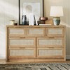 53" Rattan Dresser for Bedroom,7 Drawer Boho Chest of Drawers,Large Storage Cabinet for Clothes,Wood Accent Furniture with Metal Handles - 2 of 4