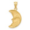 Black Bow Jewelry 14k Yellow Gold Satin and Diamond Cut Crescent Moon Face Pendant - 3 of 4