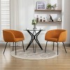 Set Of 2 Dining Chairs with Black Metal Legs,Boucle Fabric Dining Chair with Wing Back, Leisure Armchair Upholstered Accent Kitchen Chairs-Cuddlewood - 3 of 4