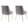 WestinTrends Upholstered Performance Velvet Accent Chair With Metal Leg (Set of 2) - 4 of 4