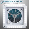 Hike Crew 11” RV Roof Vent Fan, 12V Intake & Exhaust Manual Camper Fan with LED Light - Smoked Lid - 2 of 4