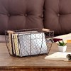 Decorative Brown Chicken Wire Basket with Wood Handles. 12.2x8x7.28 - 2 of 4