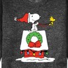 Men's - Peanuts - Snoopy & Woodstock House Sleigh Graphic Fleece Sweatshirt - 2 of 4