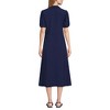 Lands' End Women's Twill Button Front Fluid Short Sleeve Dress - 2 of 4