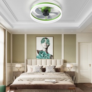 KTMBDW 20'' Ceiling Fan with Light, Upgraded Low Profile Fan, Flush Mount Ceiling Fan, 6 Speeds, Dimmable LED for Bedroom, Living Room - 1 of 4