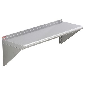 VEVOR 12" x 36" Stainless Steel Shelf, Wall Mounted Floating Shelving with Brackets, 250 lbs Load Capacity Commercial Shelves - 1 of 4