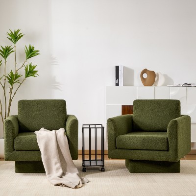 Whisen Modern Swivel Accent Chair with Thick Cushion