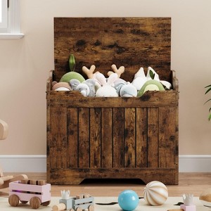 Storage Chest, Wood Large Toy Box,Toy Chest for Boys Girls, Storage Bench with Safety Hinge, Farmhouse Storage Trunk - 1 of 4