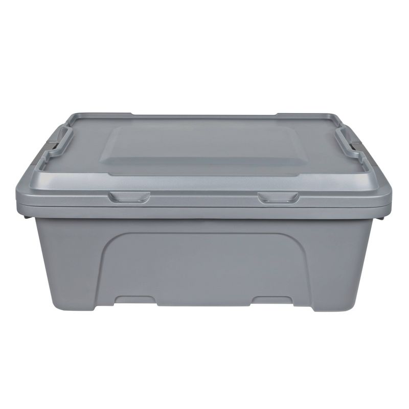 Hefty 12gal Max Pro Storage Tote Gray, 5 of 8