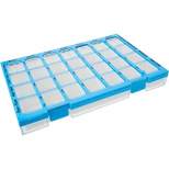 Ezy Dose Weekly (7-Day) Pharmadose Pill Organizer, Easy Fill Tray, 4 Times a Day, Blue (Large)