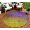 Purple Gold And Blue Ombre Washable Indoor Outdoor Area Rug - 2 of 4