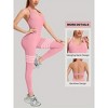 Women's Seamless Butt Lift Tummy Control Yoga Jumpsuit with Long Pants Striped Sports Bodysuit - 2 of 4