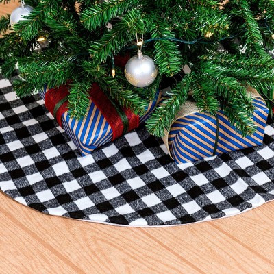 Black white plaid outlet tree skirt