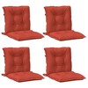 vidaXL Lowback Chair Cushions Set of 4 - Melange Red Fabric, PP Hollow Fiber Filled Seat Pads for Patio/Garden/Office - 39.4" x 19.7" x 2.8" - 3 of 4