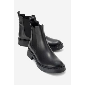 Orliss - Black Genuine Leather Elastic Panel Chelsea Boot (Women) | Forever & Always Shoes - 1 of 4