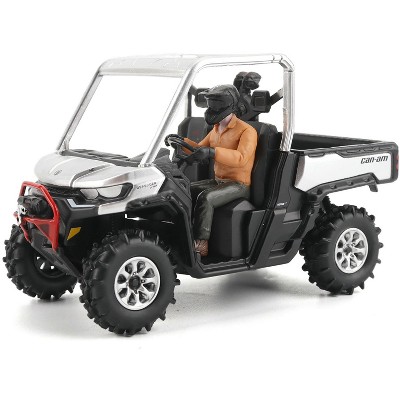 Can-Am Defender XMR Silver Metallic and Black with Driver Figure 1/32 Diecast Model by BRP Models