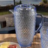 FONTOI 2.5 Quarts Water Pitcher with Lid, Diamond Cut Unbreakable Lemon Kettle, Drink Pitcher, Juice Pitcher with Spout BPA Free, Blue, 10"*7"*7" - 2 of 4