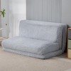HOMCOM Contemporary Bean Bag Floor Sofa Bed, Plush Wide Folding Floor Mattress, Foam Filling Wall Couch Sleeper, Light Gray - 2 of 4
