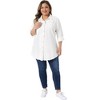 Women's Plus Size Lightweight Button Down Denim Long Sleeve Jackets - Agnes Orinda - 3 of 4