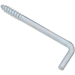 National Hardware Zinc-Plated Silver Steel 2-1/4 in. L Square Bend Hook 5 lb 5 pk - 1 of 1