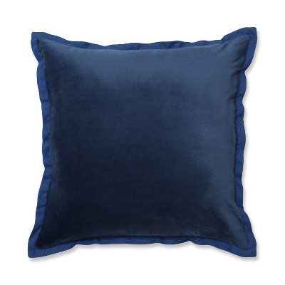 18"x18" Velvet Flange Square Throw Pillow Navy - Pillow Perfect