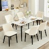 Velvet Upholstered Dining Chairs Set, Modern Kitchen Side Chairs with Padded Seat, Back and Wooden Legs for Dining Room, Kitchen, Restaurant - 2 of 4