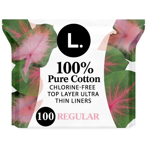 L . Organic Cotton Topsheet Ultra Thin Panty Liners - 100ct : Target