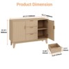 Fluted Sideboard Buffet Cabinet, Kitchen 47.2in Large Buffet Storage Cabinet Coffee Bar Cupboard 3 Drawers 2 Doors - 2 of 4