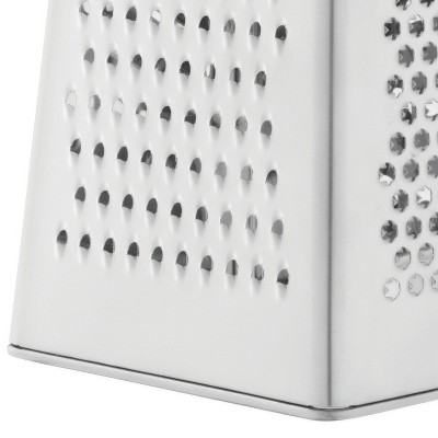 9" Stainless Steel 4-Sided Grater with Soft-Grip Handle