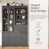 Whisen Freestanding Buffet with Hutch, Tall Kitchen Pantry Cabinet with 4 Drawers, Door Shelves and Pull-out Trays - 4 of 4